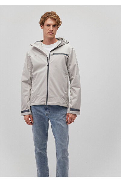 Mavi Kapüşonlu Gri Ceket Regular Fit / Normal Kesim 0110357-70074