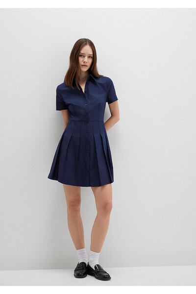 Mavi Navy Blue Pleated Mini Dress 1310762-82318