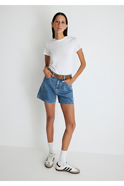 Mavi Niebieskie spodenki jeansowe Verna 90 w kolorze indygo -1410059-87081