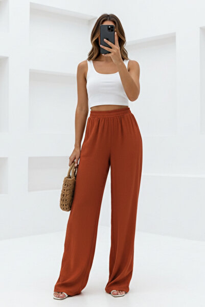 Runades Women's Wrinkled Palazzo Trousers