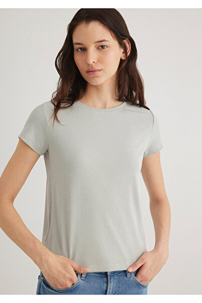 Mavi Yeşil Basic Tişört Slim Fit / Dar Kesim 1612904-70084