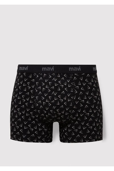 Mavi Baskılı Siyah Boxer 0911049-900