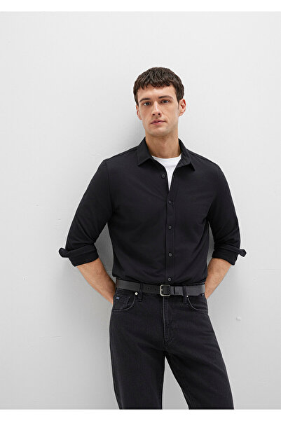 Mavi Black Knitted Shirt Fitted 0210294-900
