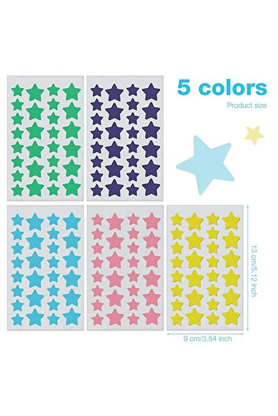 Choice عبوة من 200 قطعة من لصقات حب الشباب اللامعة على شكل نجمة - 5 ألوان، لا...