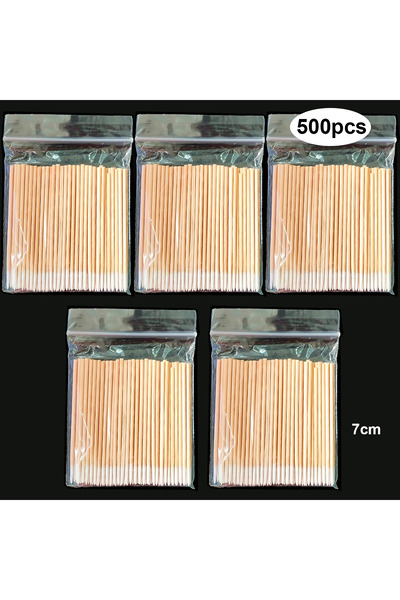 Choice C647-500pcs 100/300/500Pcs Disposable Wood Cotton Swab Double Head Lip...
