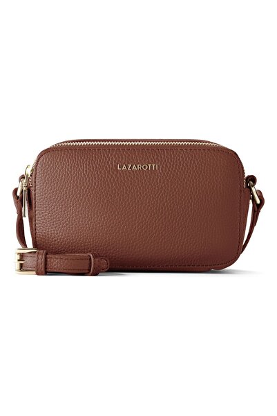 Lazarotti Bologna Leather Umhängetasche Leder Double-Zip 18 cm