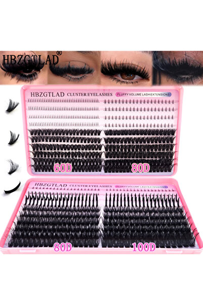 Choice QA50 60D-100D bottom and pointed thick eyelash laser cluster volume si...