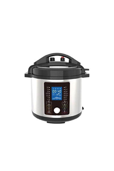 Biki Ribbon Electric Pressure Cooker with Deep Fryer, 12 Liters, 1600 Watts