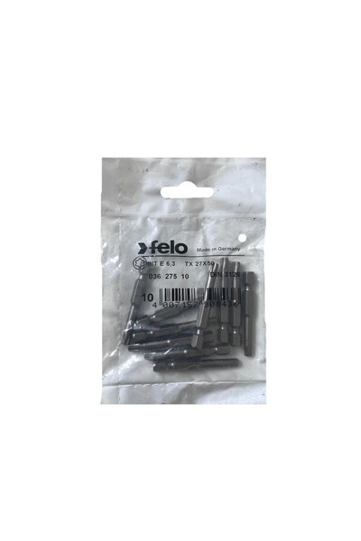 FELO Set 10 biți seria industrială cu profil Torx E 6.3 TX 27 50 mm