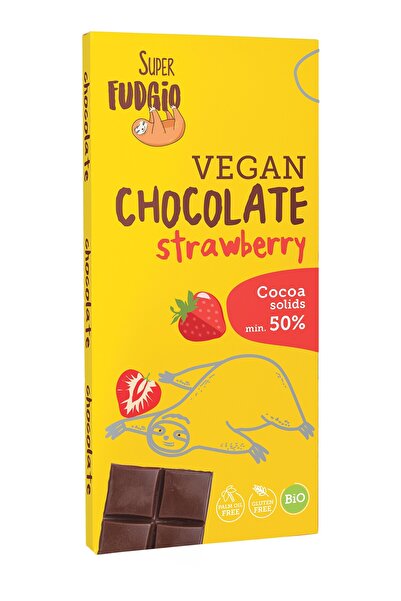 JollyMag Ciocolata cu capsuni bio 80g Super Fudgio