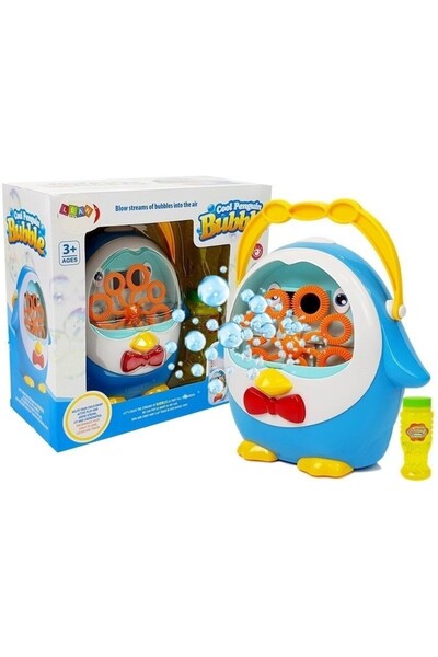 LeanToys Aparat de bule mare pentru copii, formă de pinguin albastru, LeanToy...