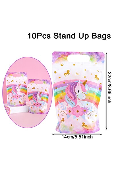 Choice as shown 10pcs 10/20pcs Pink Unicorn Stand Up Bag Baking Cookies Gifts...