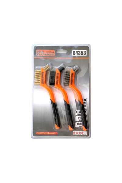 richmann exclusive Wire Brushes, Brass, Steel, Nylon, 180 mm, 3 pcs, Richmann...