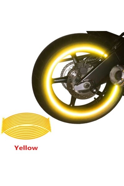 JollyMag Set 16 ornamente Reflectorizante pentru jante auto, moto, culoare Ga...
