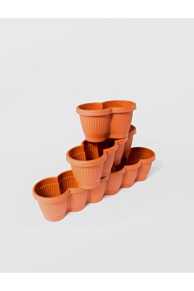 sterk Jardinieră de grădină Bella cu tavă, STERK, 25 X 15 X 15 cm, plastic maro