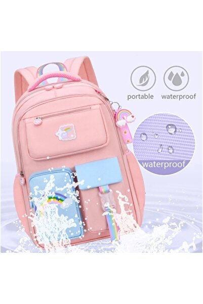 ECARLA Rucsac roz, universal, pentru sport si scoala, model rainbow, JollyMag, PL160R