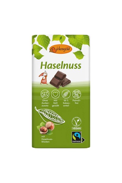 JollyMag Ciocolata neagra cu alune de padure, 100g, Birkengold