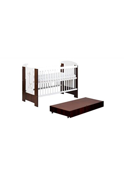 Klups Baby Wooden Crib with Drawer Little GIRAFFE Wenge