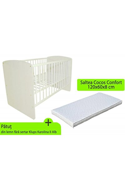 Klups Karolina II Alb + Saltea 8 MyKids Confort II