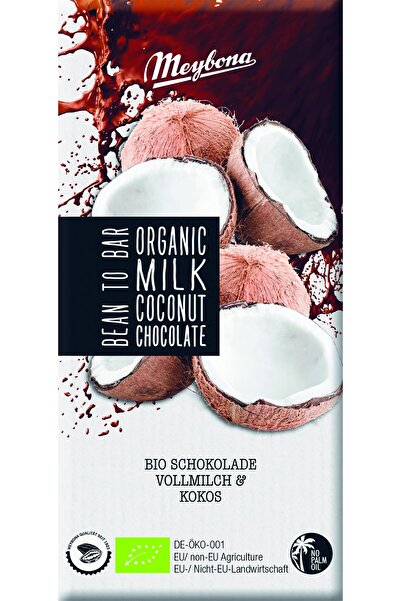 JollyMag Ciocolata cu lapte si fulgi de cocos, bio, 100g, Meybona