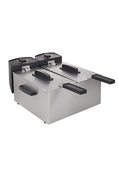 PRİNCESS Friteuză cu 2 compartimente, 6 L, 2 x 1800 W, Argintiu -