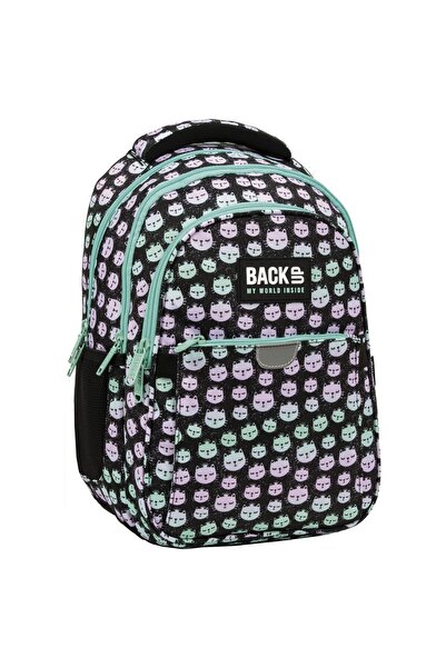 OEM Ghiozdan pentru fetite, Backup, Impermeabil, RainBow Cat, 3 compartimente...