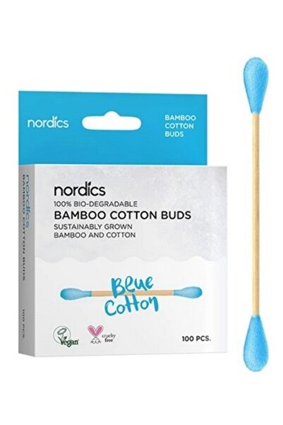 OEM Betisoare din bumbac si bambus, 100buc, albastre