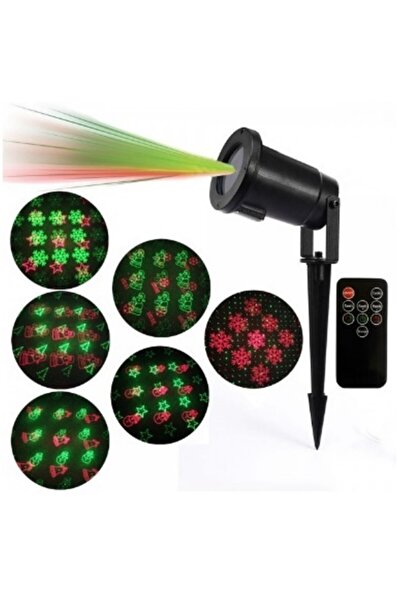 JollyMag Laser proiector lumini cu figurine Craciun, rosu cu verde, telecoman...