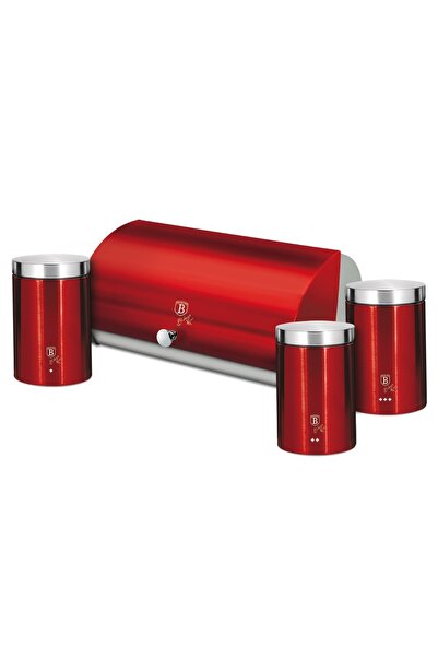 Berlinger Haus Bread box and 3 kitchen containers set Burgundy Edition Berlin...