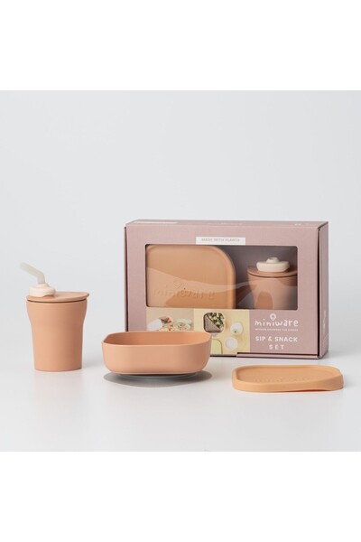 Miniware Set diversificare hrana bebelusi Sip&Snack, 100% din materiale natur...