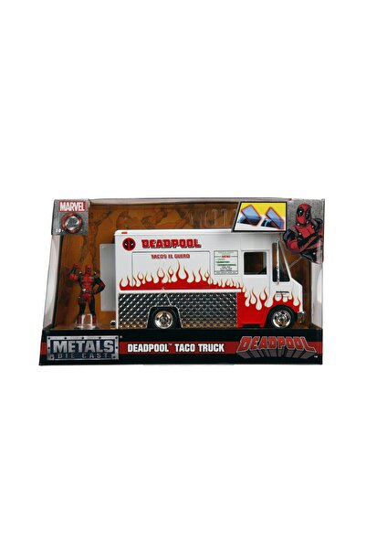 JollyMag JADA MARVEL SET FOOD TRUCK SCARĂ 1:24 ȘI FIGURINĂ METALICĂ DEADPOOL