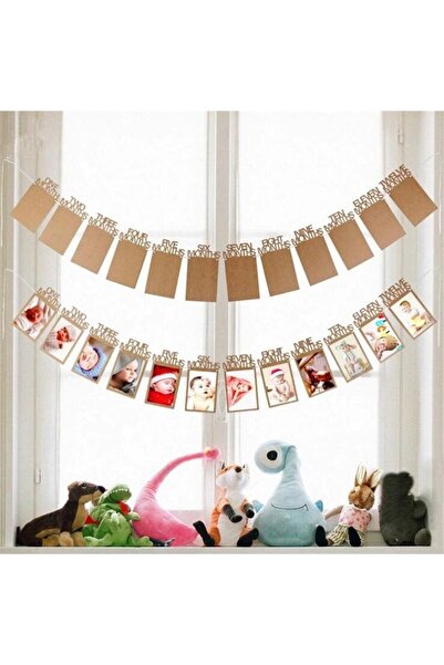 drool Ghirlanda pro fotografii - primele 12 luni (Culoare: Argintiu)