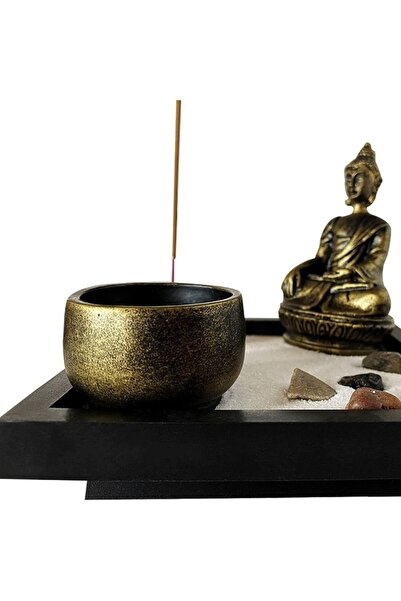 JollyMag Set decorativ cu statuie Buddha, Suport Lumanari Bete Parfumate, Nis...