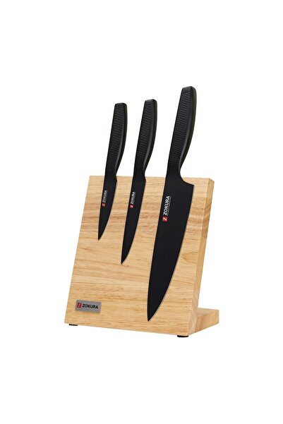 JollyMag Set cutite 4 piese, otel inoxidabil, cu suport magnetic - Zokura