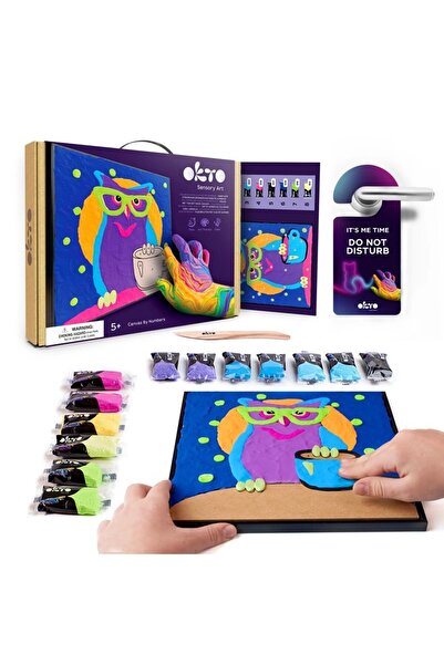 OKTO Set de pictură cu lut deschis, 29 cm - Bufniță