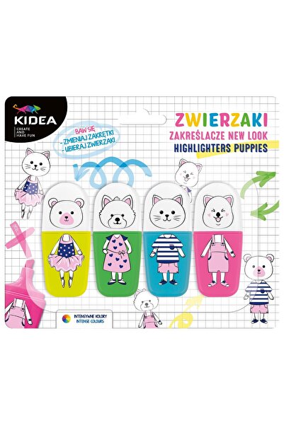 JollyMag Set 4 evidentiatoare, Kidea, 4 culori, Multicolor, Animals ZZNLKA
