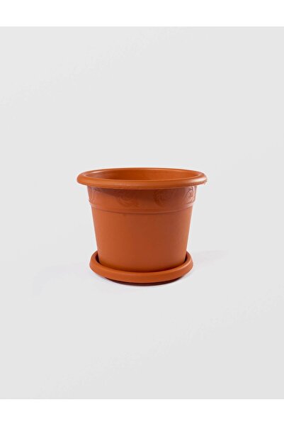 sterk Ghiveci Model cu Tava, STERK, 23 x 18 cm, Plastic Maro