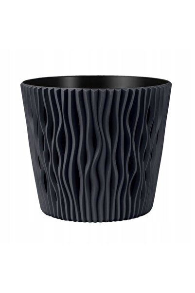 Prosperplast Dekoratívny kvetináč, okrúhly, antracitový, 7,9 l, 26,2 x 22,2 c...
