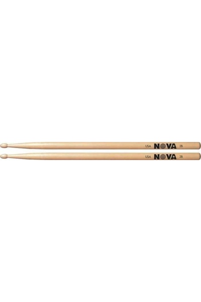 VIC FIRTH عصا طبل VICFIRTH N2B، نوفا، خشب هيكوري، 16 1/4 بوصة × 0.625 بوصة، ع...