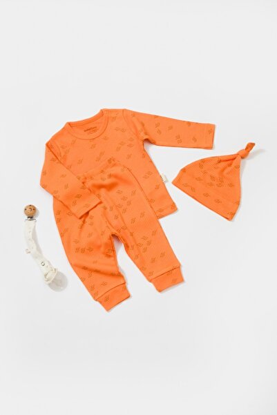 JollyMag Set 3 piese:bluza, pantaloni si caciulita Printed, BabyCosy, 50% mod...