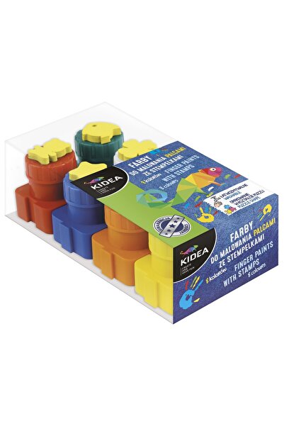 JollyMag Set vopsea cu degetul, Kidea, 8 culori, Multicolor, FDPS8KA