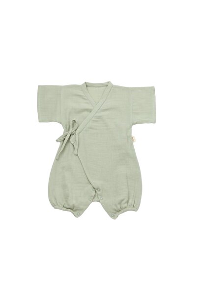 JollyMag Salopeta petrecuta din muselina, BabyCosy, 100% bumbac , Verde (Mari...