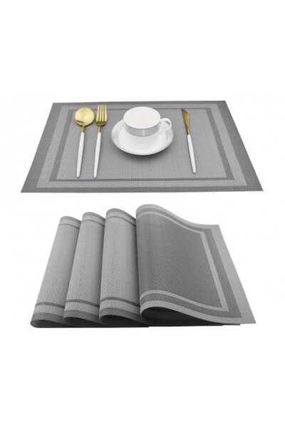 ECARLA Suport - napron de masa gri, rezistent la apa, dreptunghiular, MP34S