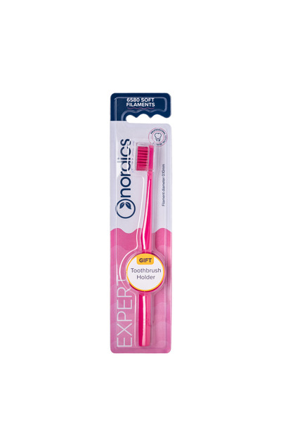 Nordics Periuță de dinți EXPERT 6580 filamente - moale - roz,