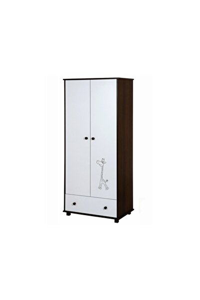 JollyMag Dulap Camera copii Bebelusi 2 Usi Klups Safari Giraffe Wenge