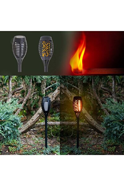 Avex Set de 4 lămpi solare de grădină tip „torță” cu 12 LED-uri