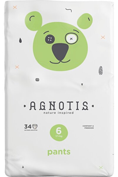 agnotis Scutece hipoalergenice tip „pull-up”, mărimea 6, 17+ kg, 34 bucăți