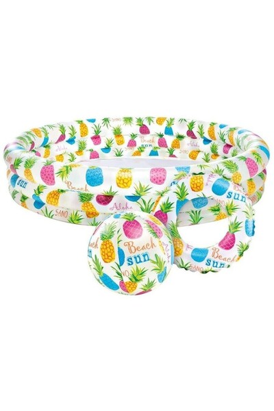 JollyMag Set piscina gonflabila pentru copii, + Colac + Minge, Intex 59469, 1...