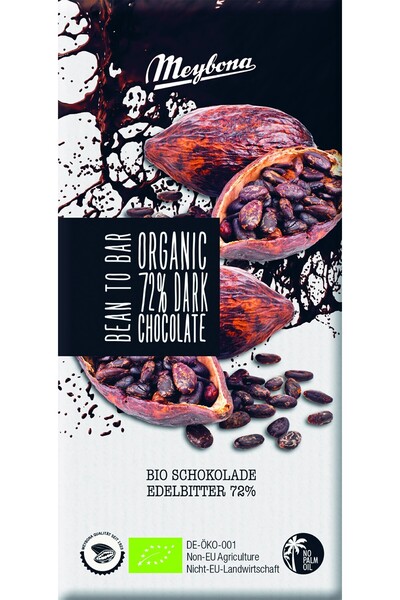 JollyMag Ciocolata neagra 72%, bio, 100 g, Meybona