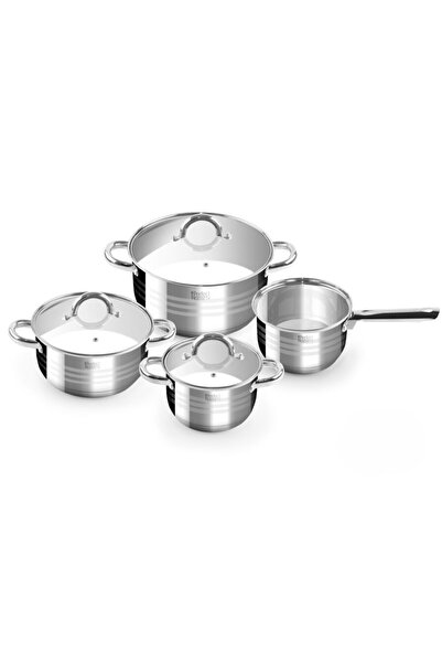 Perfect Home Oale cu capac, inox, set 4 piese, Perfect Home Deluxe
